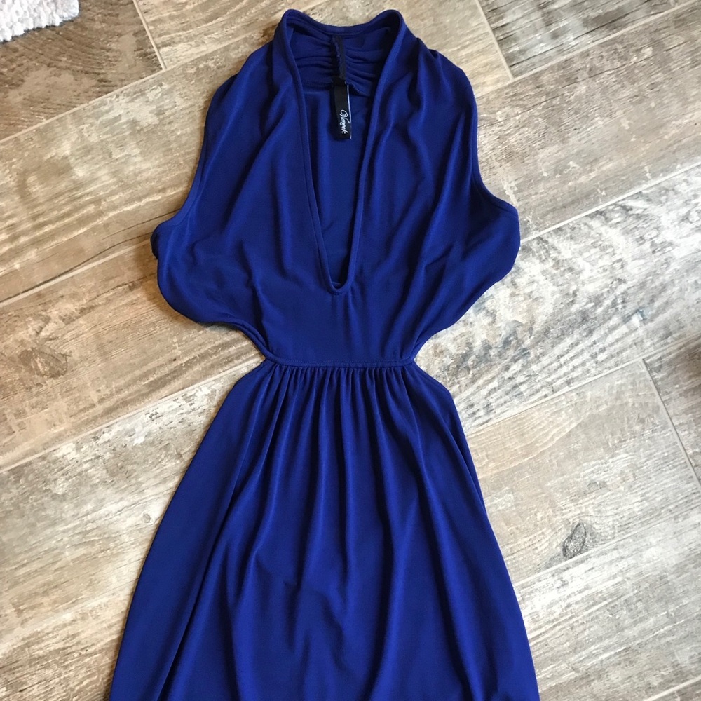 Viereck cutout mini dress deep blue